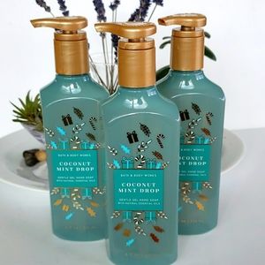 3 Bath & Body Works COCONUT MINT DROP Gentle Gel Hand Soaps